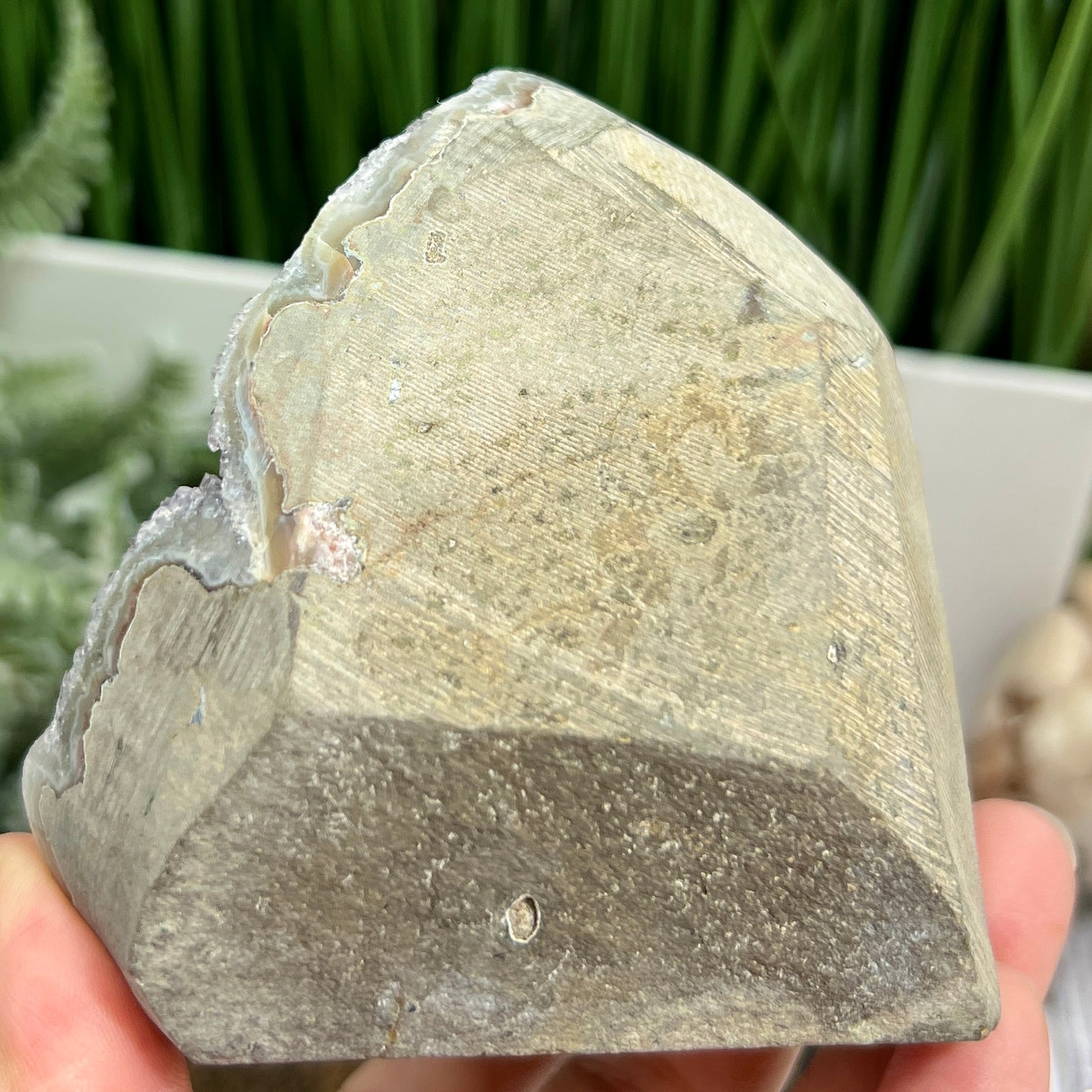Grey Amethyst Geode Cluster Cave Healing Natural Crystal 570g