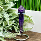 Chevron Dream Amethyst Prism with Stand Healing Crystal Carving 78g