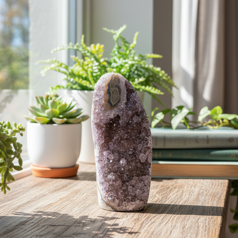 Amethyst Geode Cluster Healing Natural Crystal 264g