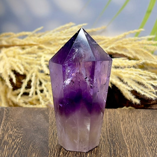 Amethyst Tower Crystal Generator Gemstone 127g 77mm