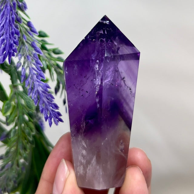 Amethyst Tower Crystal Generator Gemstone 127g 77mm