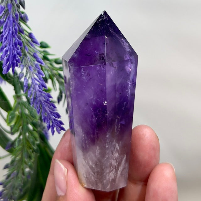 Amethyst Tower Crystal Generator Gemstone 127g 77mm