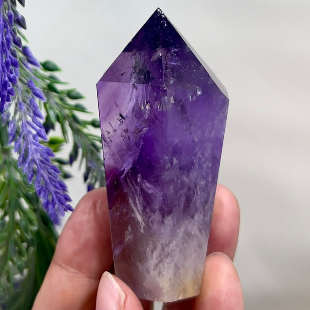 Amethyst Tower Crystal Generator Gemstone 127g 77mm