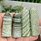 Green Zebra Jasper Points Towers Crystal Generators YOU CHOOSE