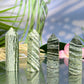 Green Zebra Jasper Points Towers Crystal Generators YOU CHOOSE