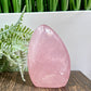 Rose Quartz Flame Free Form Healing Carving 156g 74mm