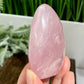 Rose Quartz Flame Free Form Healing Carving 156g 74mm