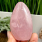Rose Quartz Flame Free Form Healing Carving 156g 74mm