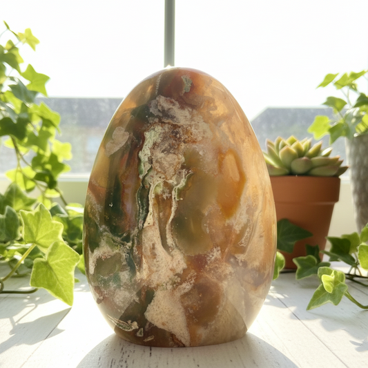 Ocean Sea Jasper Large Flame Free Form Crystal 1024g