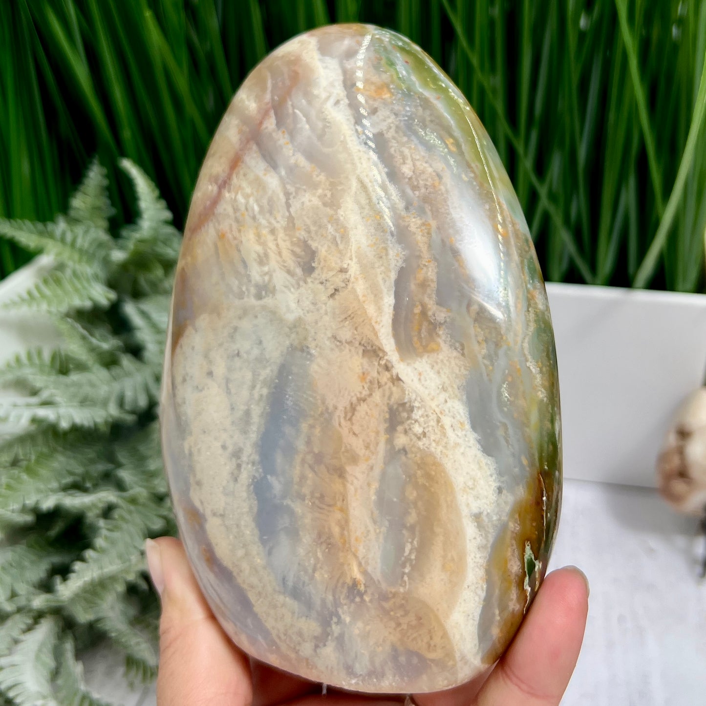 Ocean Sea Jasper Large Flame Free Form Crystal 1024g