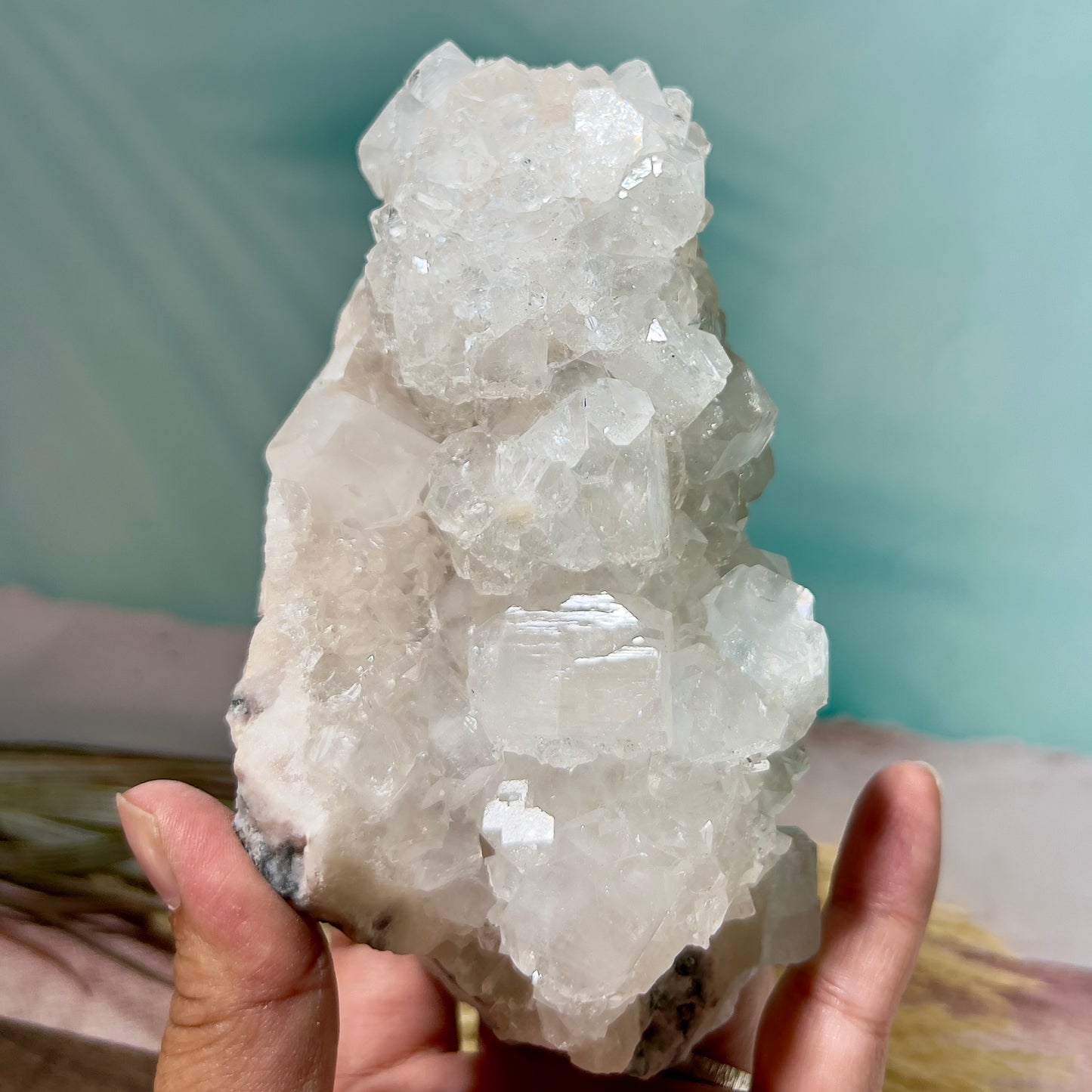 Apophyllite Cluster Natural Specimen Sparkly Crystal 967g