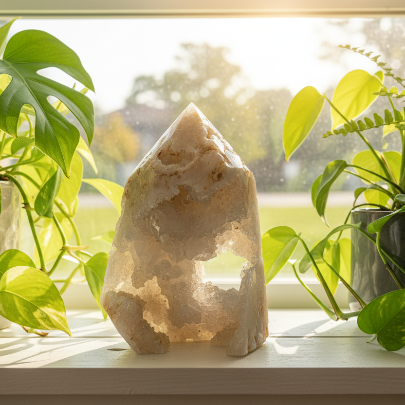 Druzy Agate Tower Crystal Generator 340g