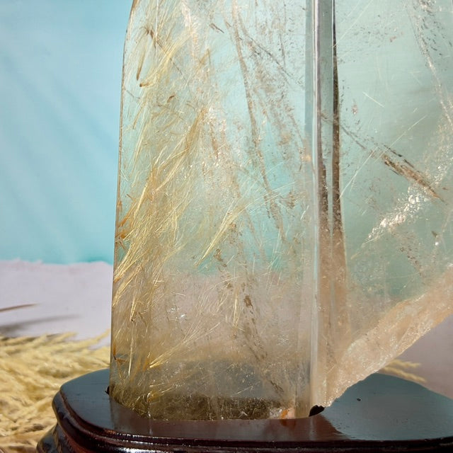 Golden Rutilated Quartz Double Tower Crystal Generator 1kg 222mm