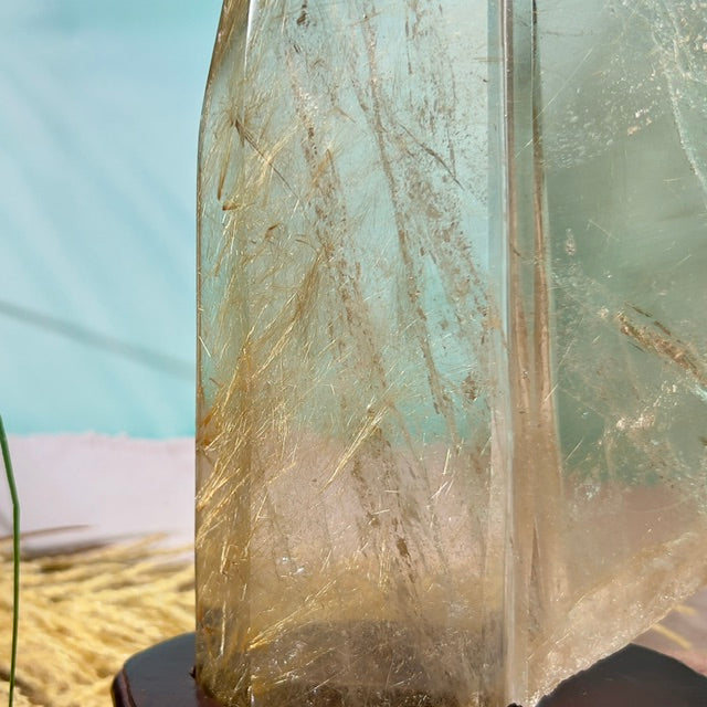 Golden Rutilated Quartz Double Tower Crystal Generator 1kg 222mm