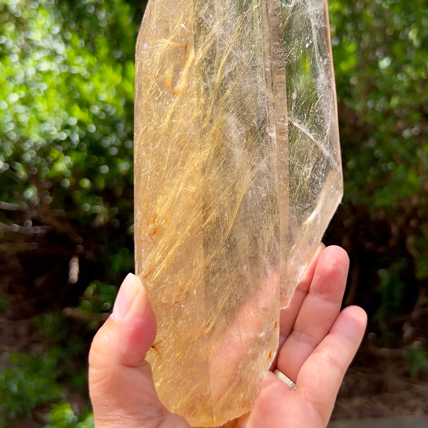 Golden Rutilated Quartz Double Tower Crystal Generator 1kg 222mm