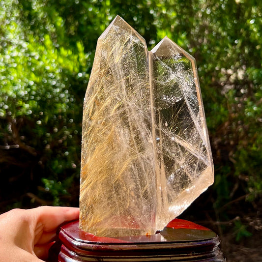 Golden Rutilated Quartz Double Tower Crystal Generator 1kg 222mm