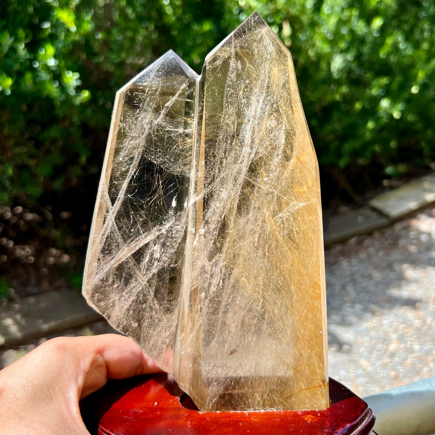 Golden Rutilated Quartz Double Tower Crystal Generator 1kg 222mm