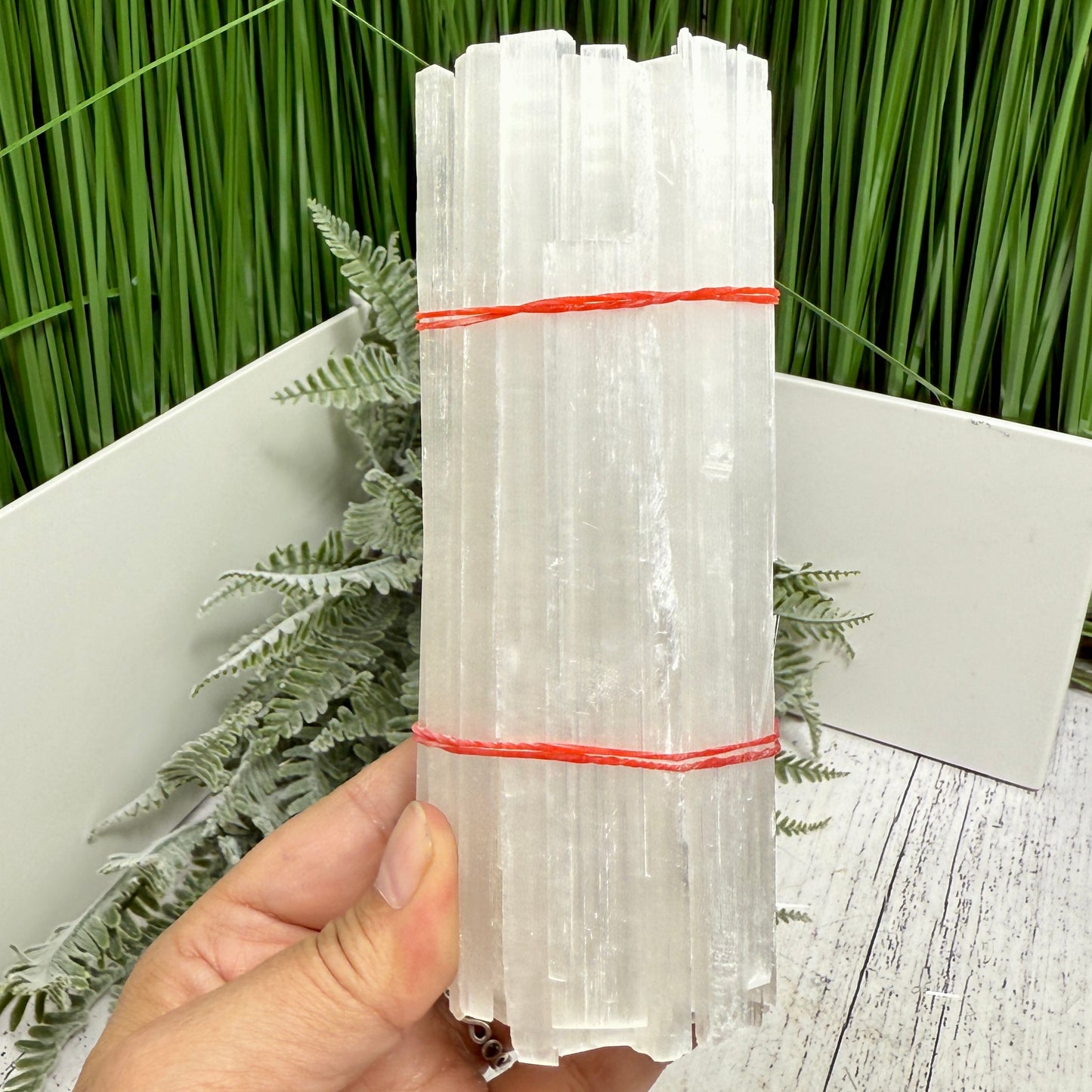 Satin Spar Selenite Sticks Wands Crystal Morocco 700g 15cm-16cm