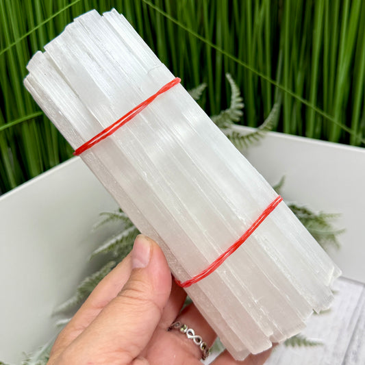 Satin Spar Selenite Sticks Wands Crystal Morocco 600g 15cm-16cm