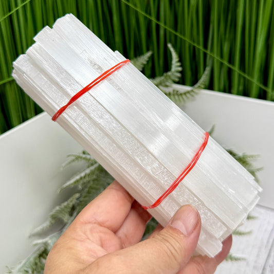 Satin Spar Selenite Sticks Wands Crystal Morocco 700g 15cm-16cm