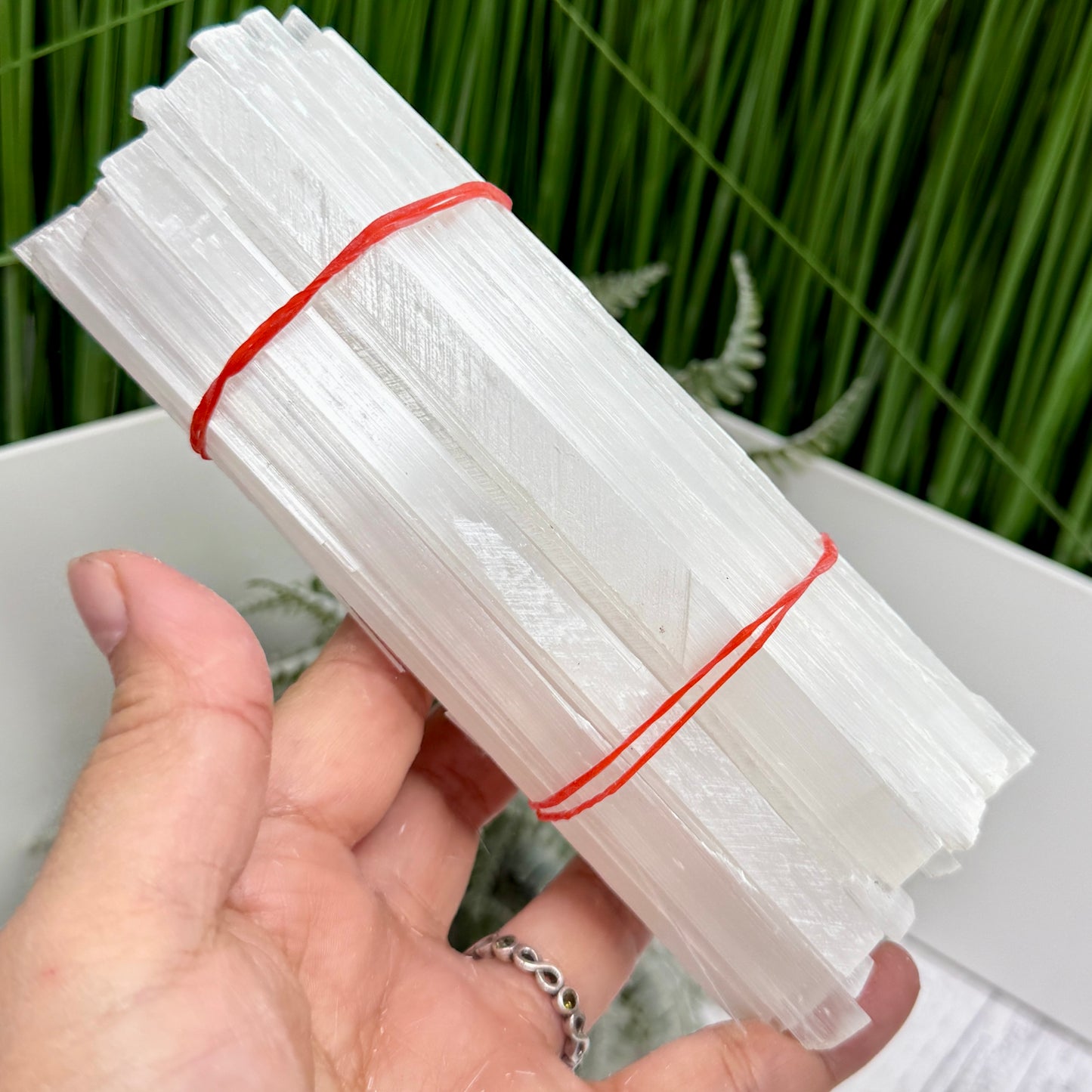 Satin Spar Selenite Sticks Wands Crystal Morocco 700g 15cm-16cm
