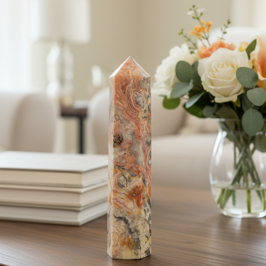 Crazy Lace Agate Tower Crystal Generator 318g 156mm