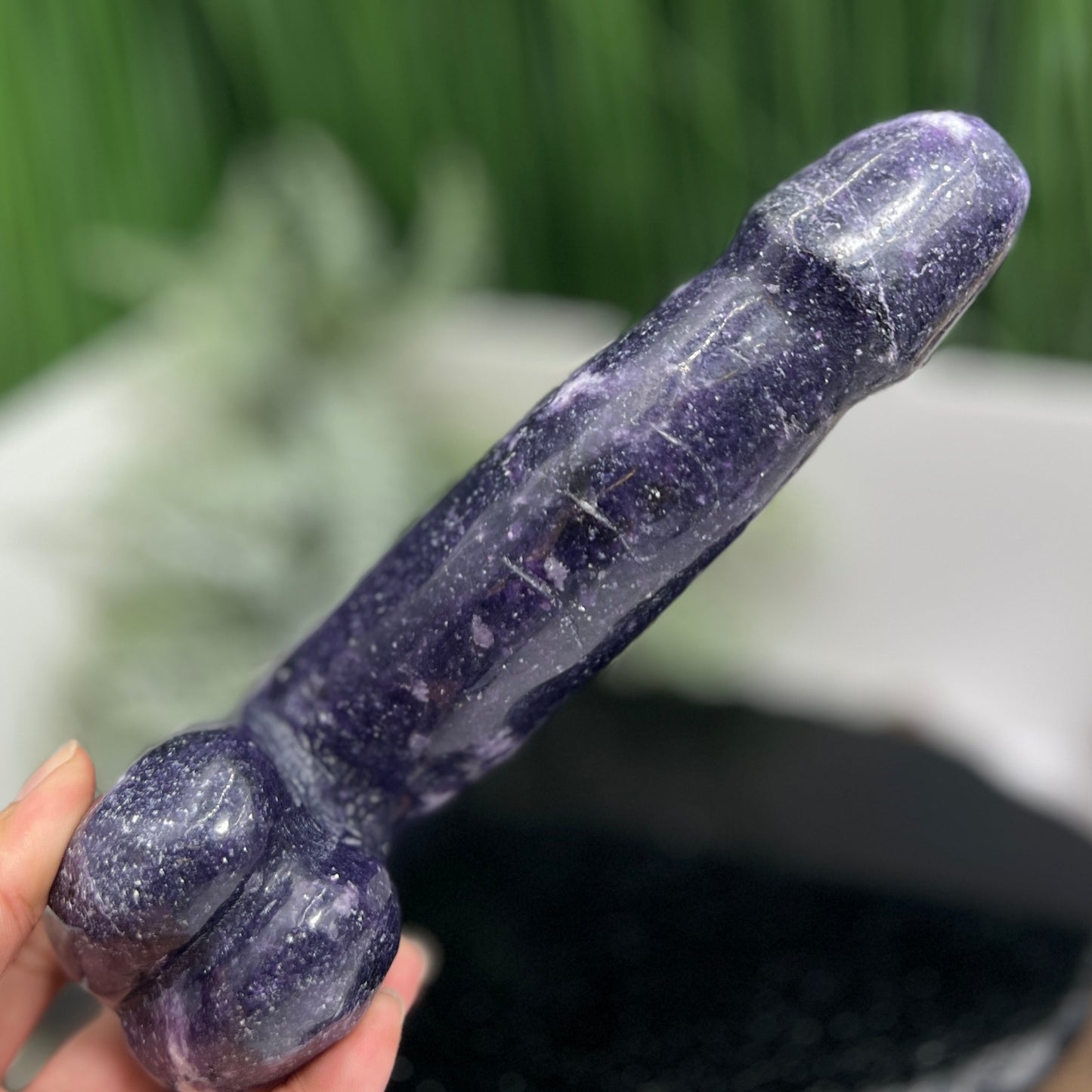 Lepidolite Purple Mica Penis Pecker Phallus Man Part Crystal Decoration 1016g 202mm