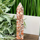 Indonesian Bloodstone Money Agate Tower Crystal Generator 358g 163mm