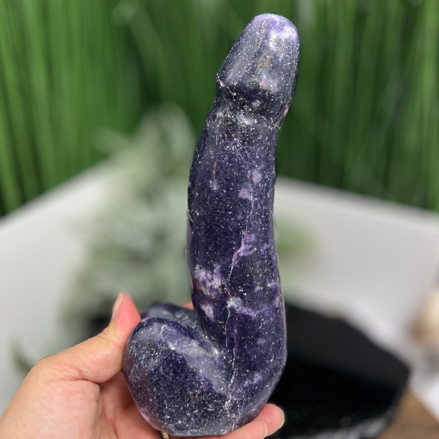 Lepidolite Purple Mica Penis Pecker Phallus Man Part Crystal Decoration 1016g 202mm