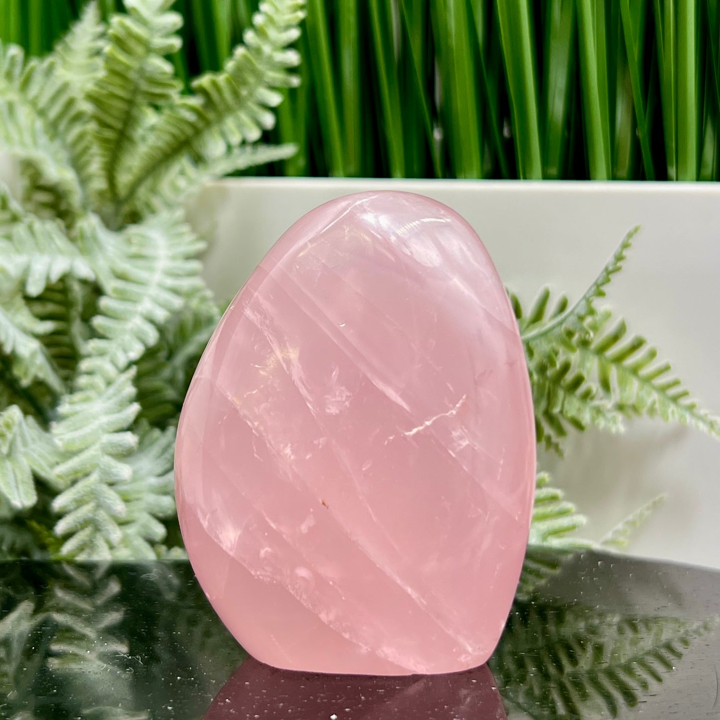 Rose Quartz Flame Free Form Healing Carving 194g 73mm