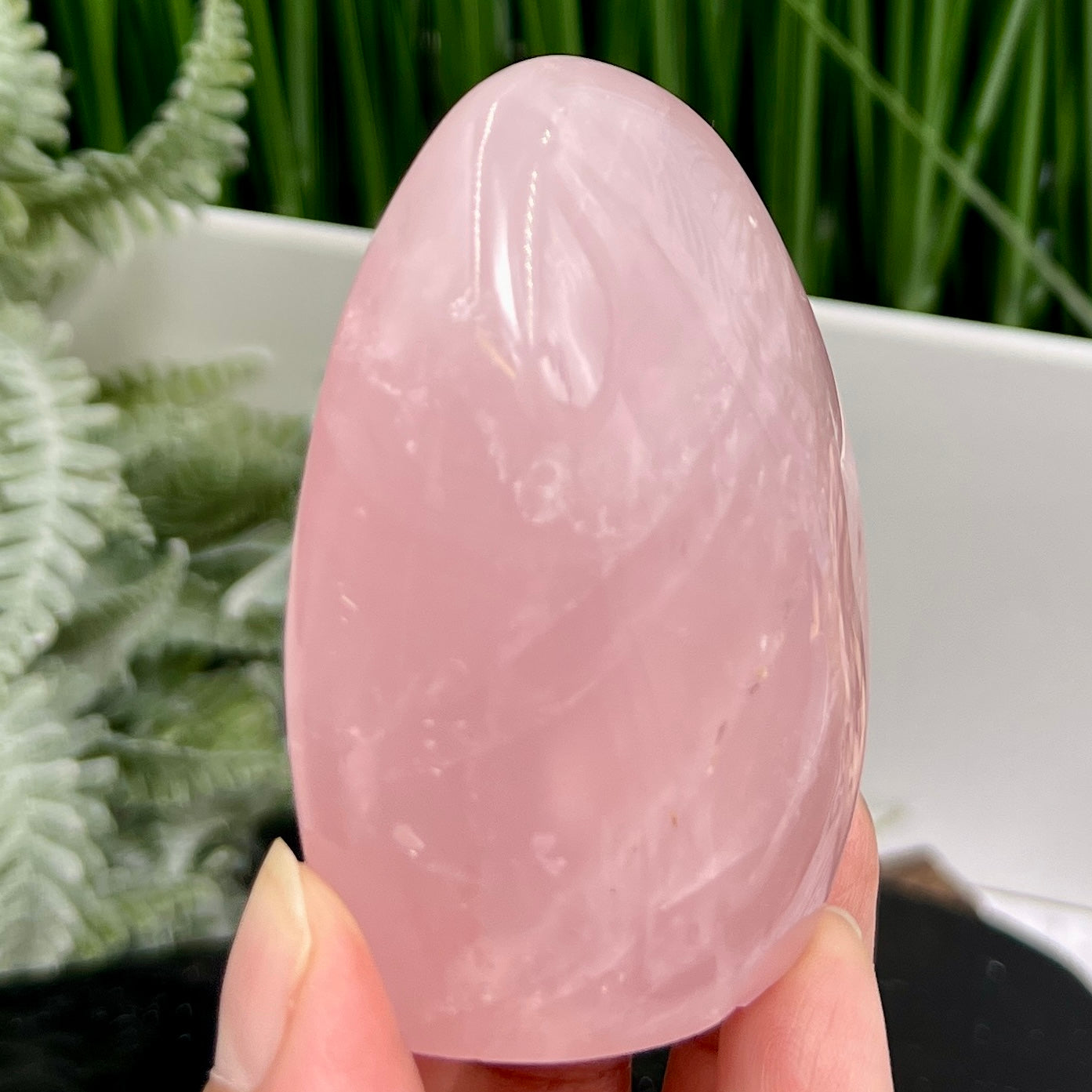 Rose Quartz Flame Free Form Healing Carving 194g 73mm
