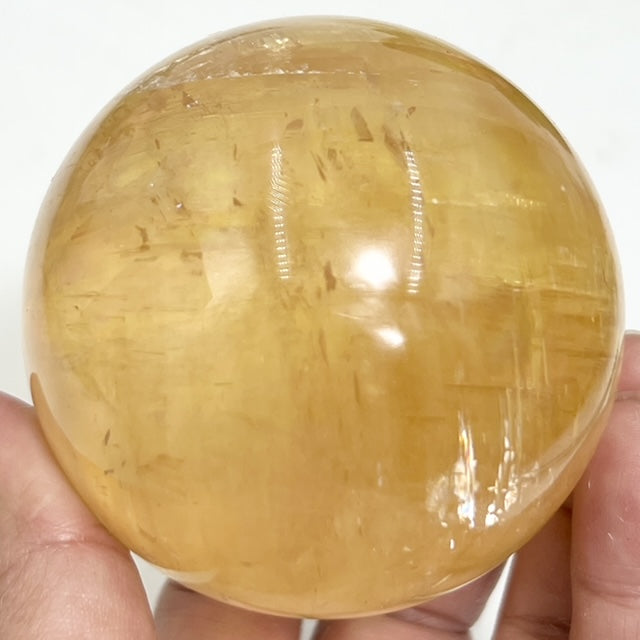 Honey Calcite Sphere Healing Crystal Ball 515g 70mm