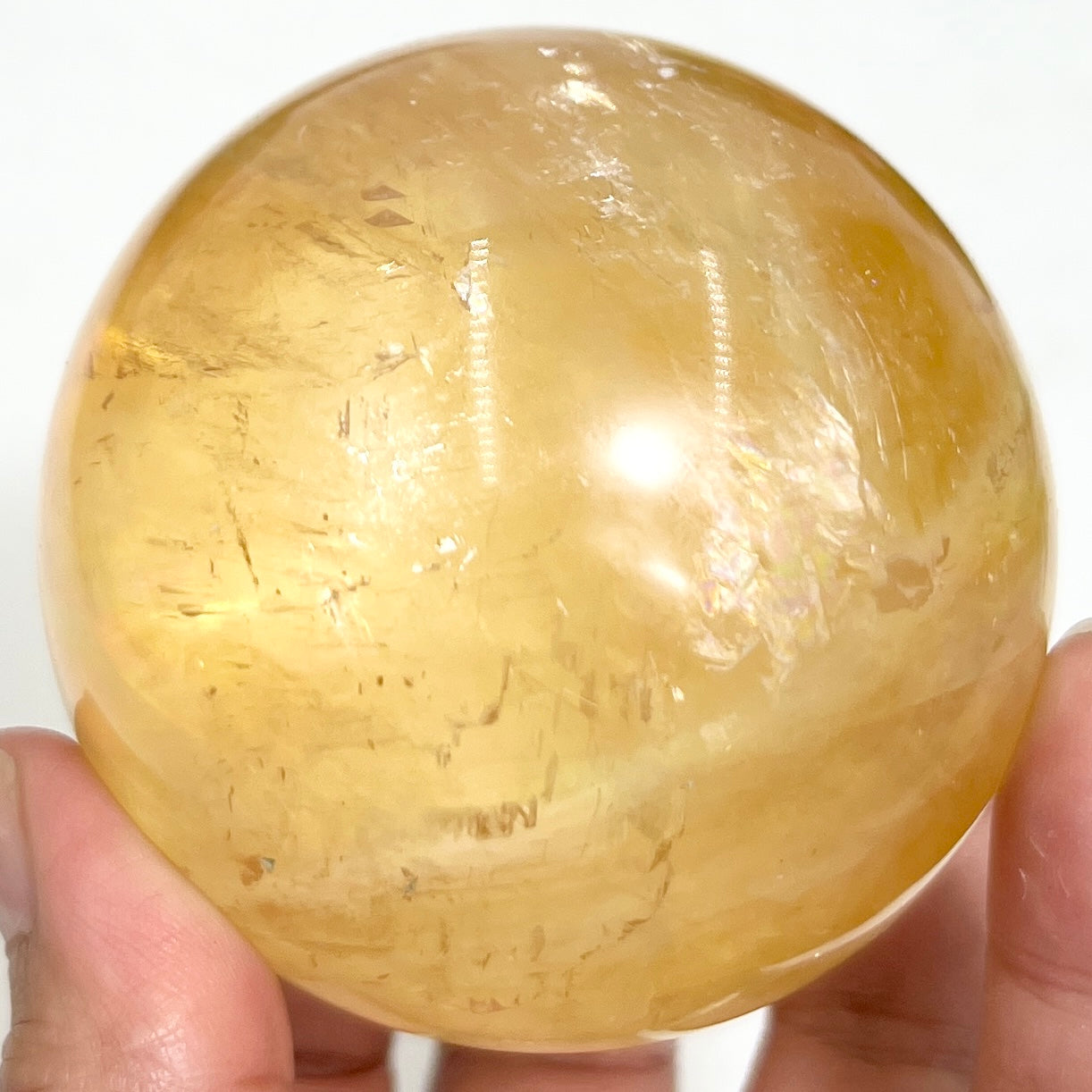 Honey Calcite Sphere Healing Crystal Ball 515g 70mm