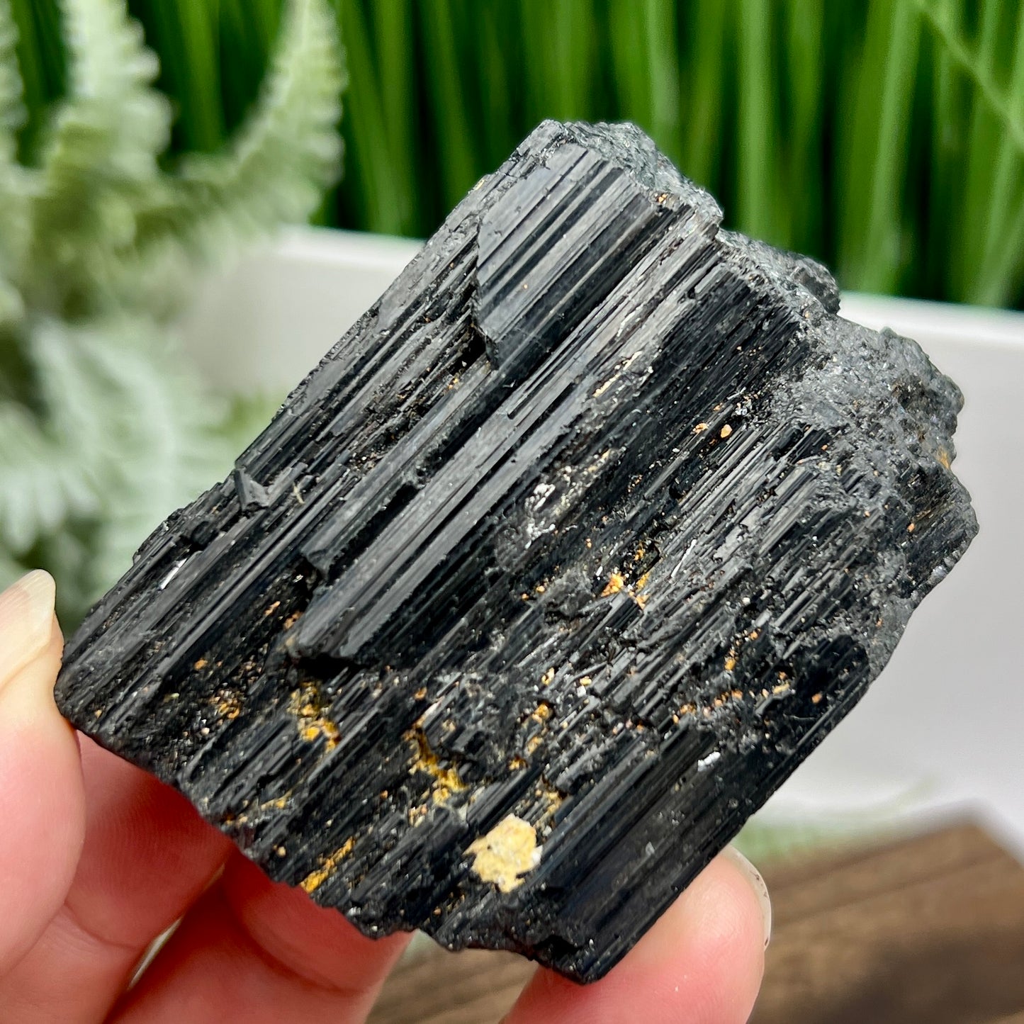 Black Tourmaline Hay Stack Raw Specimen Crystal 160g