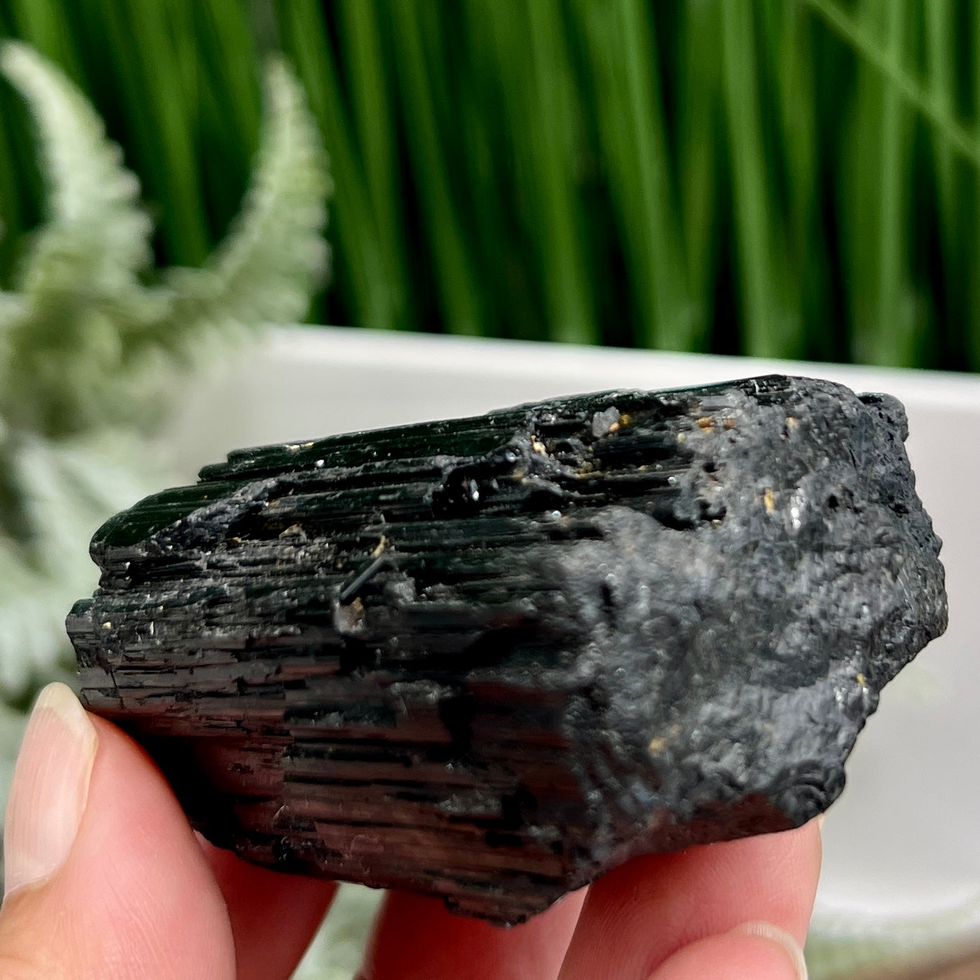 Black Tourmaline Hay Stack Raw Specimen Crystal 160g