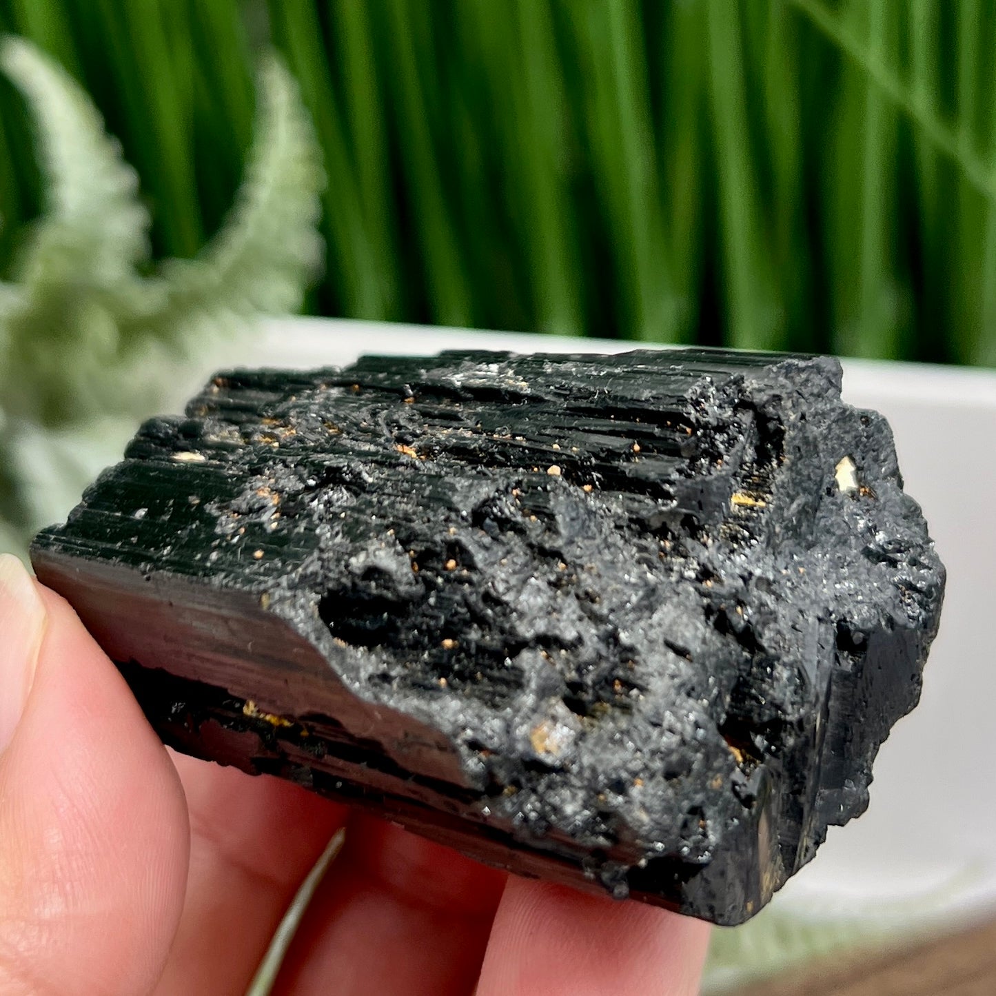 Black Tourmaline Hay Stack Raw Specimen Crystal 160g