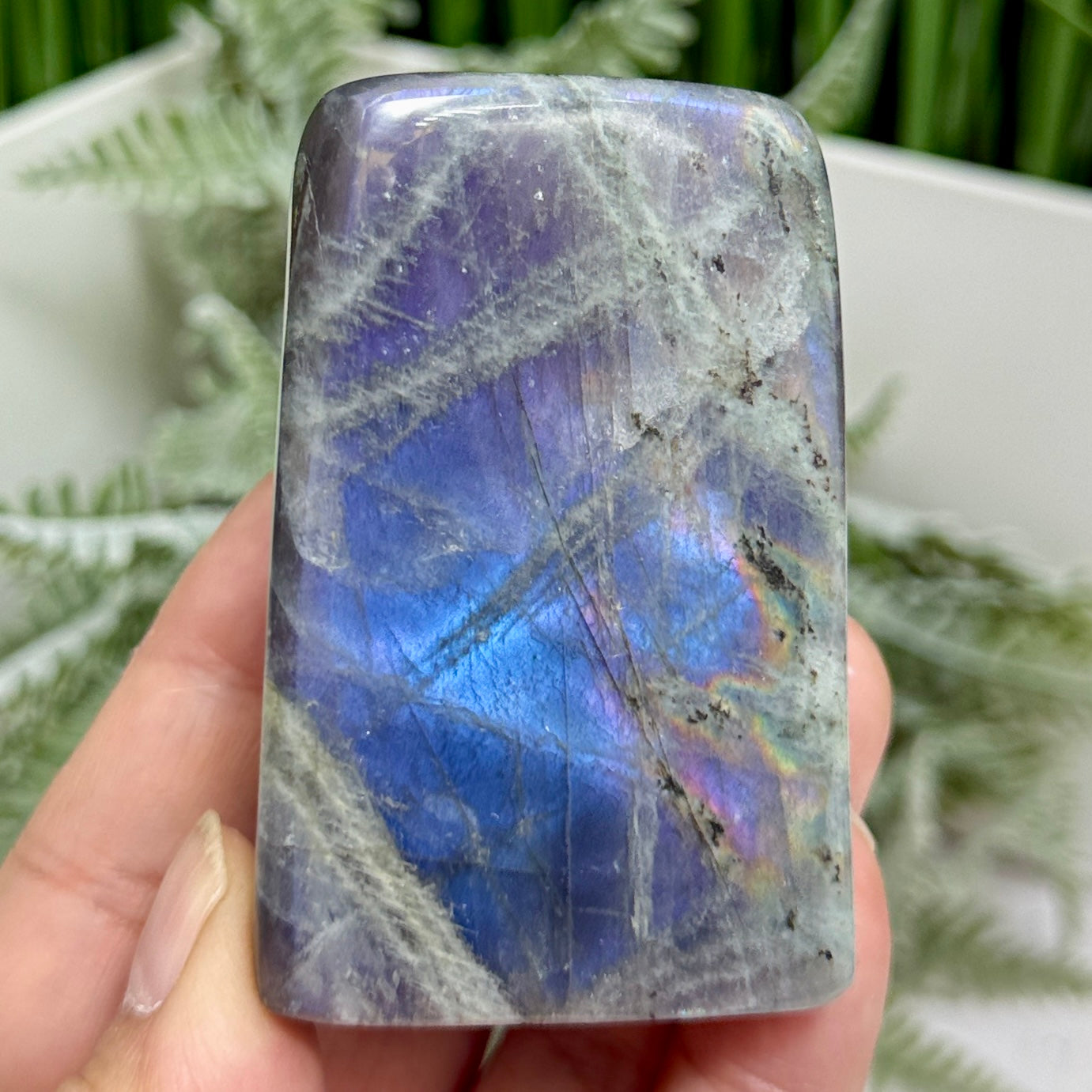 Labradorite Purple Blue Free Form Healing Crystal 184g