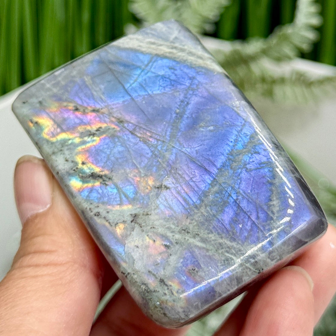 Labradorite Purple Blue Free Form Healing Crystal 184g