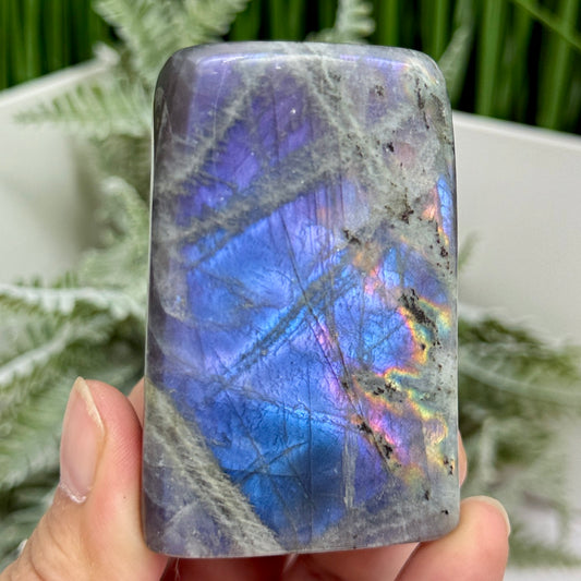 Labradorite Purple Blue Free Form Healing Crystal 184g