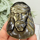 Gold Sheen Obsidian Jesus Crystal Cabochon Wire Jewellery Christian Carving 38g