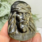 Gold Sheen Obsidian Jesus Crystal Cabochon Wire Jewellery Christian Carving 38g