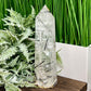 Black Tourmaline in Clear Quartz Top Quality Tower Crystal Generator 942g 203mm