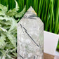 Black Tourmaline in Clear Quartz Top Quality Tower Crystal Generator 942g 203mm