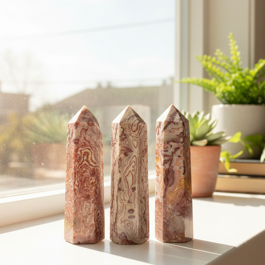 Red Onyx Points Towers Crystal Reiki Generators YOU CHOOSE
