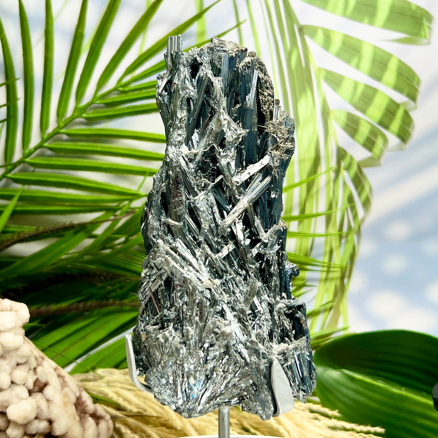 Stibnite with Stand Natural Raw Healing Crystal Specimen 758g