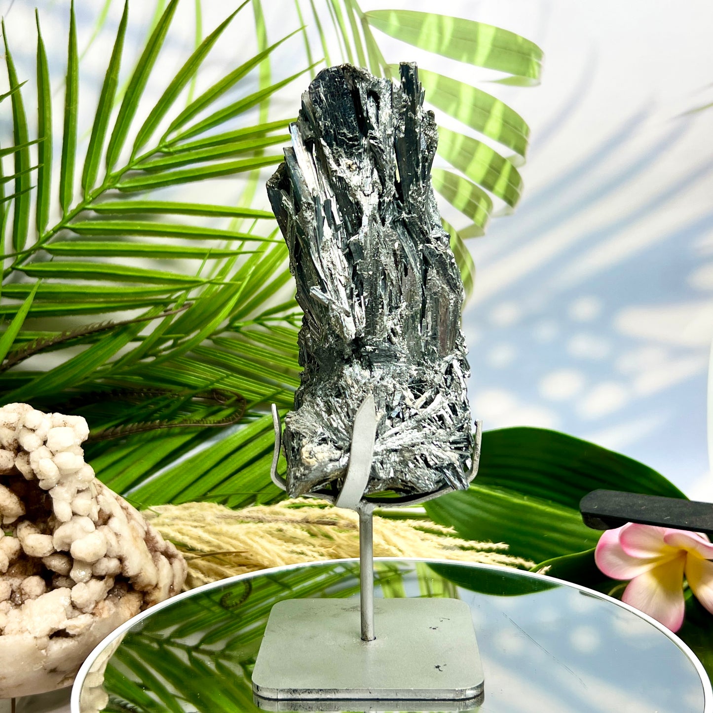 Stibnite with Stand Natural Raw Healing Crystal Specimen 758g