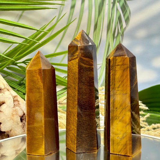 Tigers Eye Points Towers Gemstone Crystal Generators YOU CHOOSE