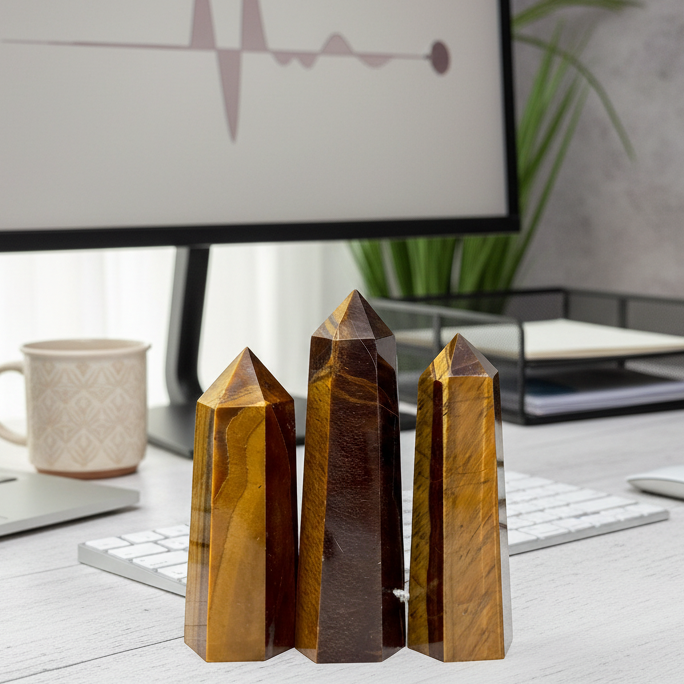 Tigers Eye Points Towers Gemstone Crystal Generators YOU CHOOSE