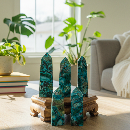 Chrysocolla Malachite Shattuckite Points Towers Crystal YOU CHOOSE