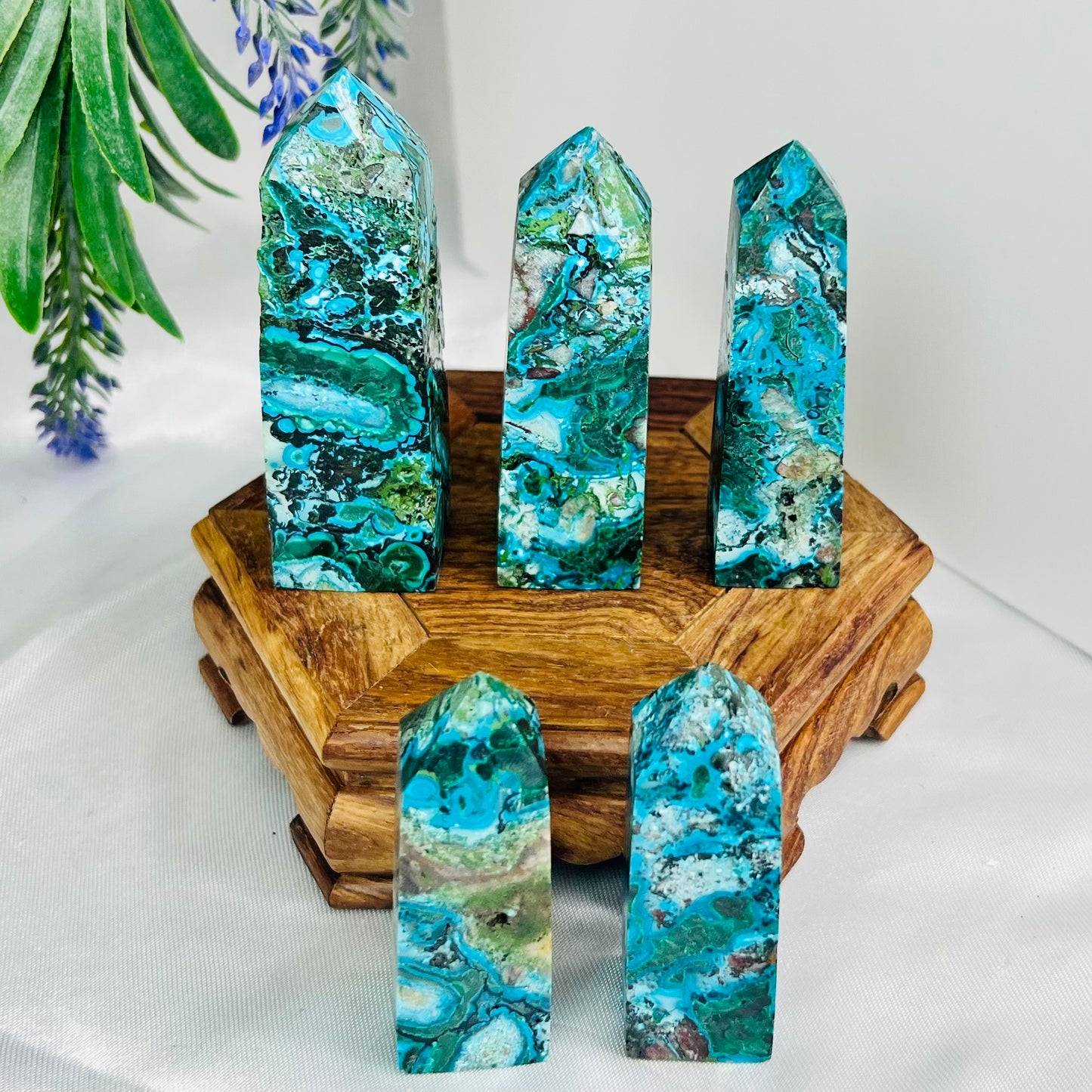 Chrysocolla Malachite Shattuckite Points Towers Crystal YOU CHOOSE